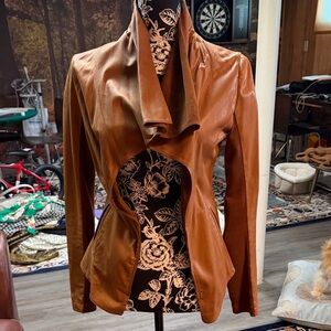 bebe Tan Leather Jacket